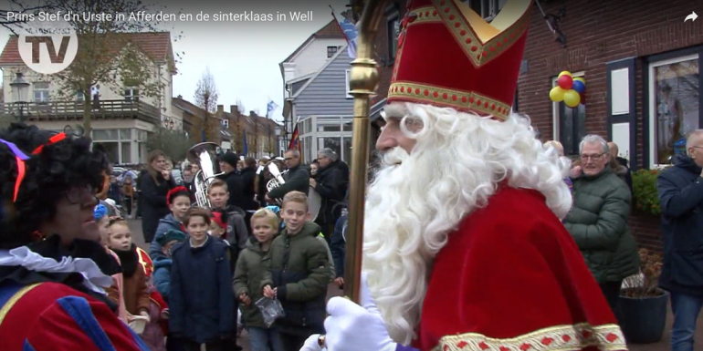 Prins carnaval Afferden en sinterklaas in Well op TV